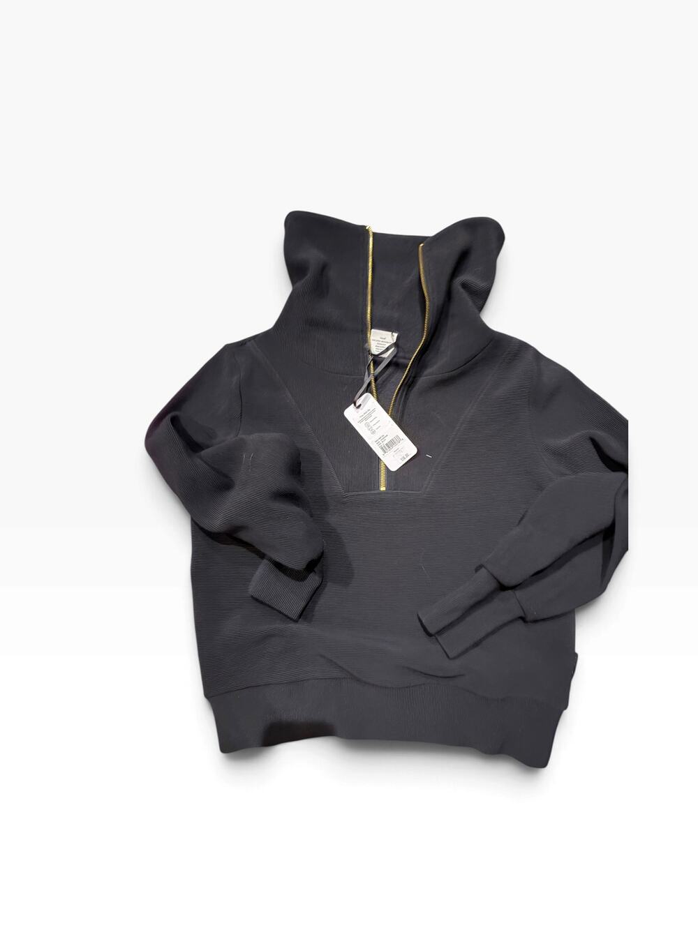 NWT Varley Vine Ottoman Ribbed Half Zip Pullover - Small black